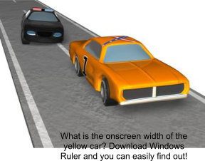 download Windows Ruler for free to see how big the yellow car is